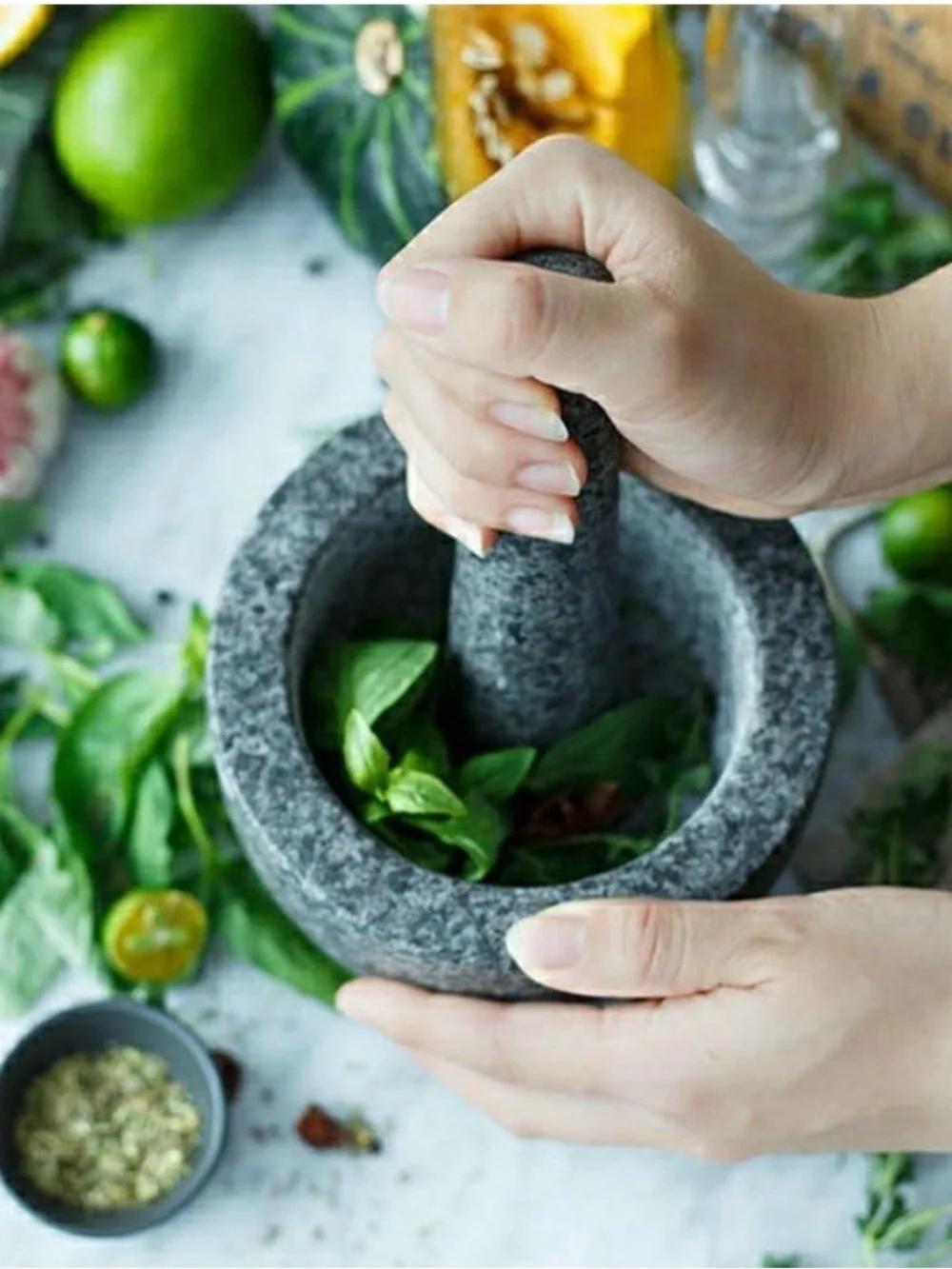 Jamie Oliver by Tefal Solid Granite Stone Mortar & Pestle 6
